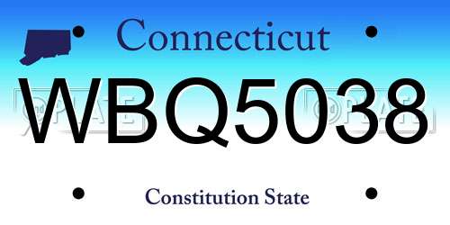WBQ5038 Connecticut License Plate