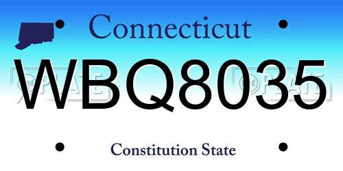 WBQ8035 Connecticut License Plate