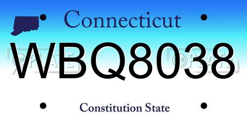 WBQ8038 Connecticut License Plate