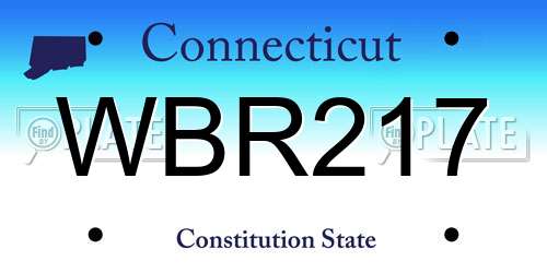 WBR217 Connecticut License Plate