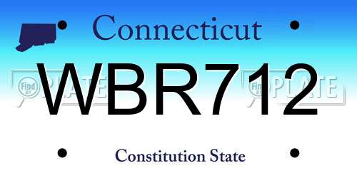 WBR712 Connecticut License Plate