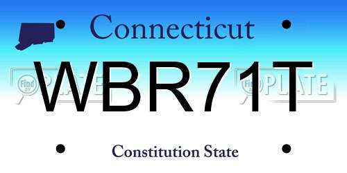 WBR71T Connecticut License Plate