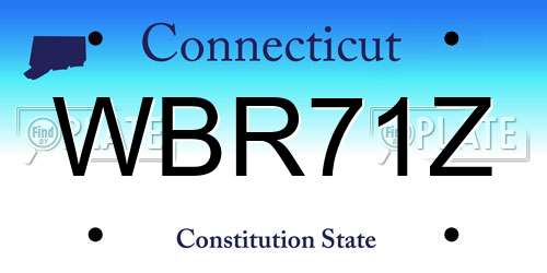 WBR71Z Connecticut License Plate