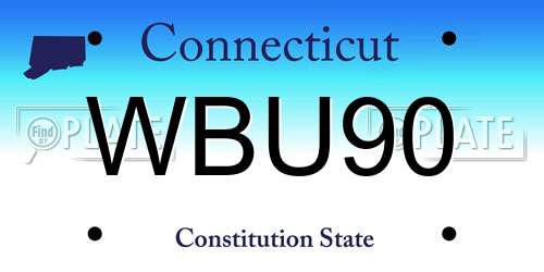 WBU90 Connecticut License Plate