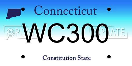 WC300 Connecticut License Plate