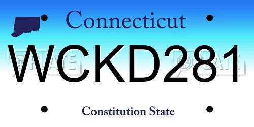 WCKD281 Connecticut License Plate