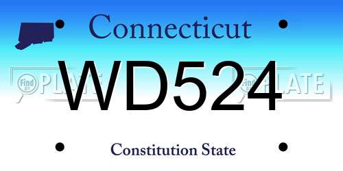 WD524 Connecticut License Plate