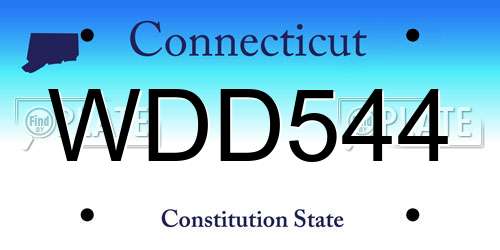 WDD544 Connecticut License Plate
