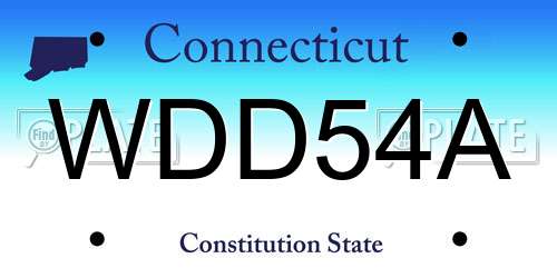 WDD54A Connecticut License Plate