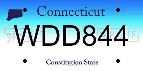 WDD844 Connecticut License Plate