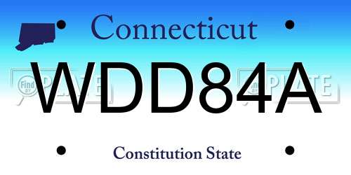 WDD84A Connecticut License Plate