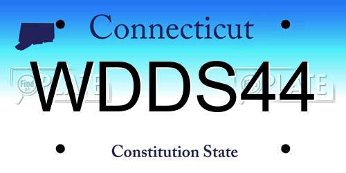 WDDS44 Connecticut License Plate