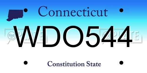 WDO544 Connecticut License Plate