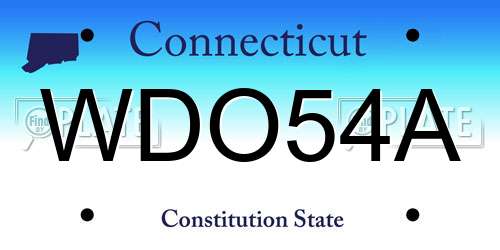 WDO54A Connecticut License Plate
