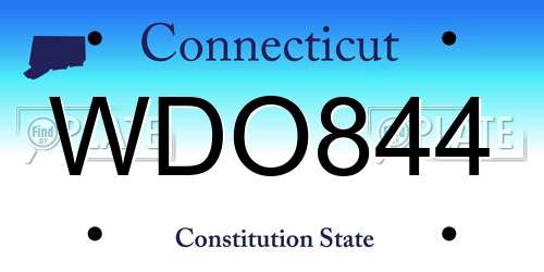 WDO844 Connecticut License Plate