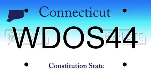 WDOS44 Connecticut License Plate