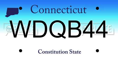 WDQB44 Connecticut License Plate