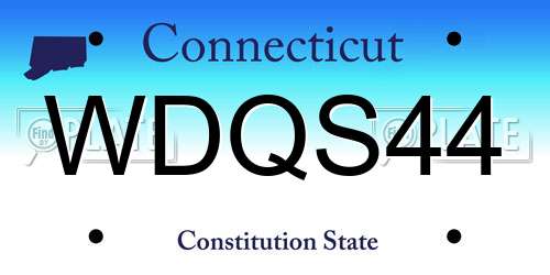 WDQS44 Connecticut License Plate