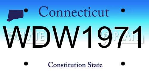 WDW1971 Connecticut License Plate