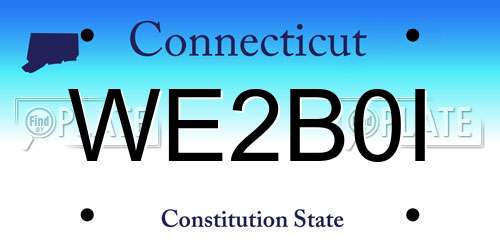 WE2B0I Connecticut License Plate
