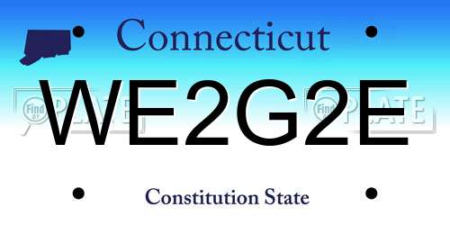 WE2G2E Connecticut License Plate