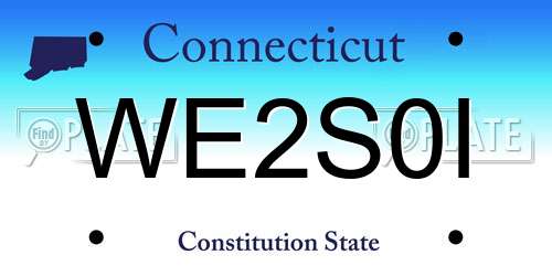 WE2S0I Connecticut License Plate