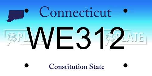 WE312 Connecticut License Plate
