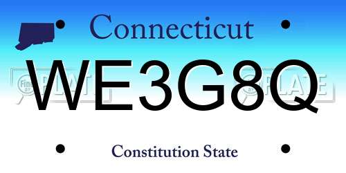 WE3G8Q Connecticut License Plate
