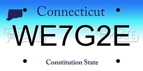 WE7G2E Connecticut License Plate