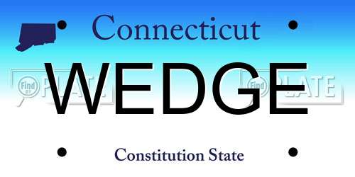 WEDGE Connecticut License Plate