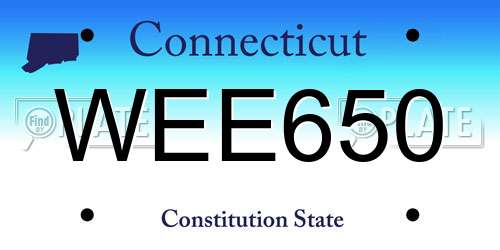 WEE650 Connecticut License Plate