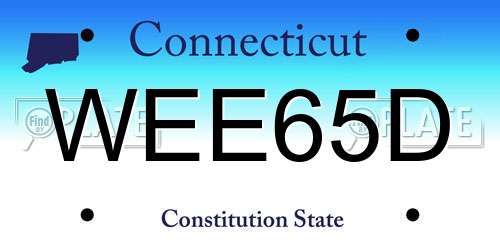 WEE65D Connecticut License Plate