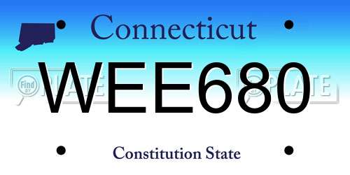 WEE680 Connecticut License Plate