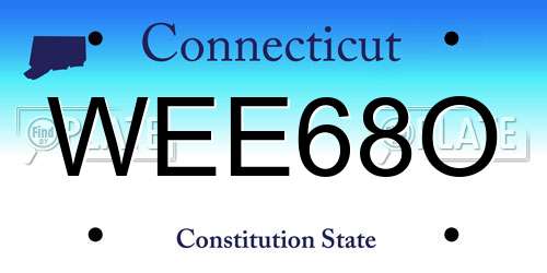 WEE68O Connecticut License Plate