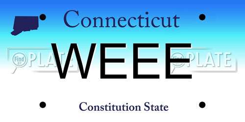 WEEE Connecticut License Plate