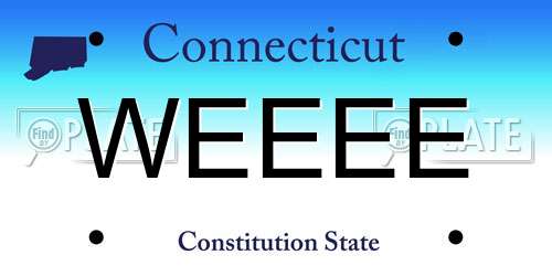 WEEEE Connecticut License Plate