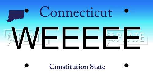 WEEEEE Connecticut License Plate