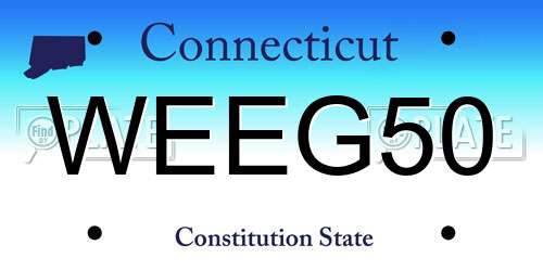 WEEG50 Connecticut License Plate