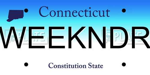 WEEKNDR Connecticut License Plate