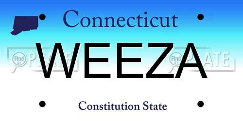 WEEZA Connecticut License Plate