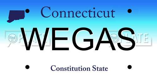 WEGAS Connecticut License Plate