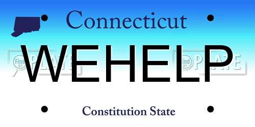 WEHELP Connecticut License Plate