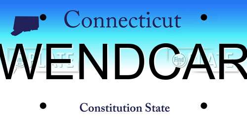 WENDCAR Connecticut License Plate