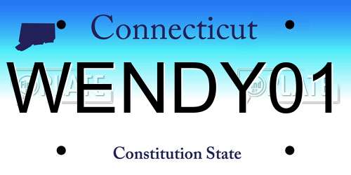WENDY01 Connecticut License Plate