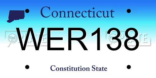 WER138 Connecticut License Plate