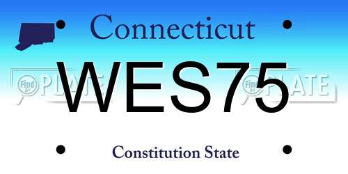 WES75 Connecticut License Plate