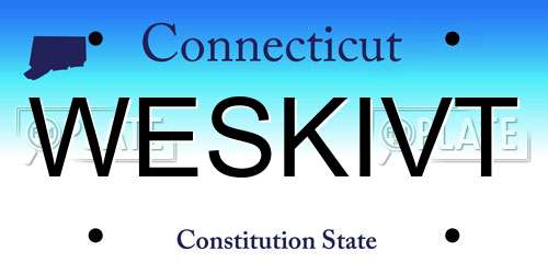 WESKIVT Connecticut License Plate