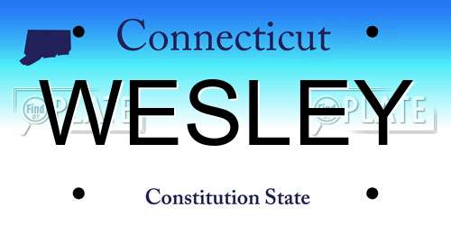 WESLEY Connecticut License Plate