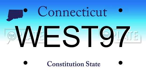 WEST97 Connecticut License Plate