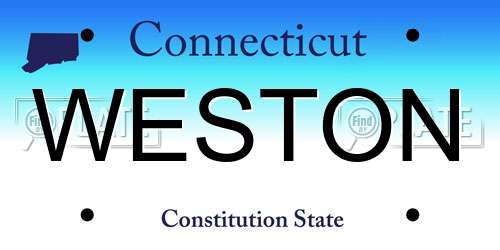 WESTON Connecticut License Plate